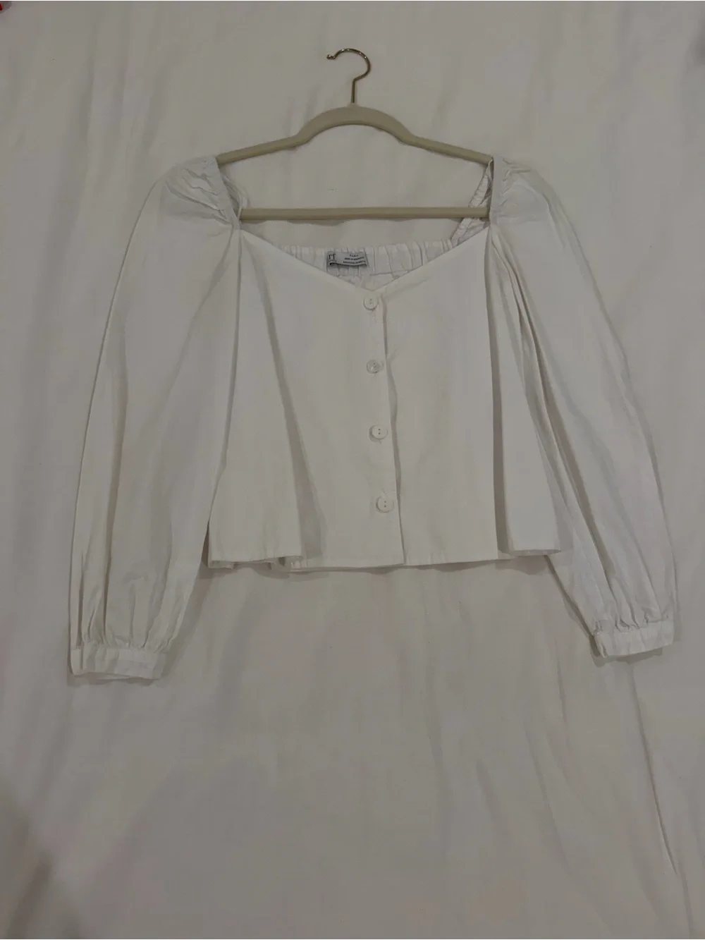 White Button-Front Top - Zara XS
